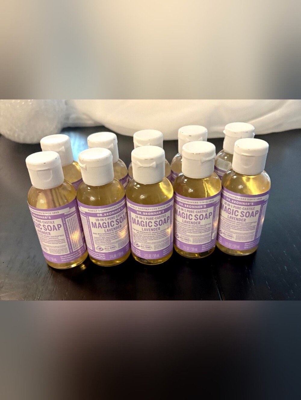 New Pack of 10 Travel Lavender Dr. Bronner's Magic Soap 2 fl oz - Picture 3 of 10